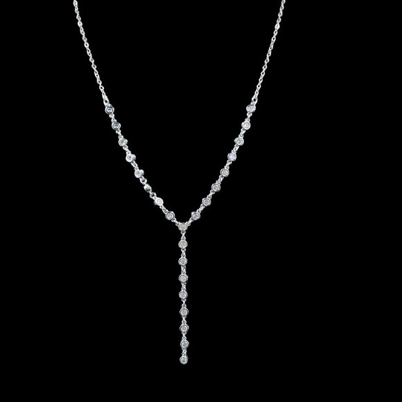 Swarovski Crystal Y Necklace Earring Set NWOT Bridal Glam Elegant Jewelry Gift - Picture 8 of 14